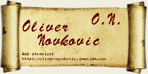 Oliver Novković vizit kartica